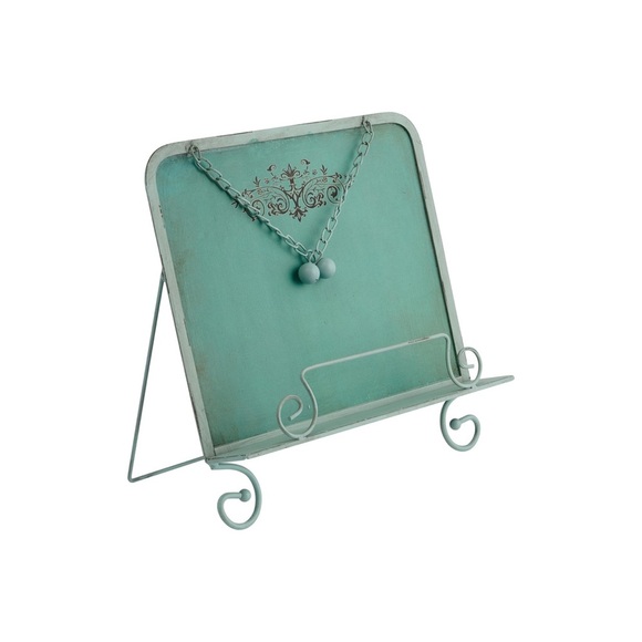 Creative Co-Op Metal Cookbook Holder, Blue - Picture 1 of 9